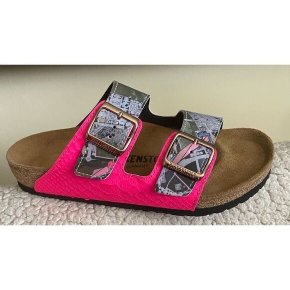 TPB-0011 MIXED MEDIA Custom Birkenstocks by Eric Mack × Michael Grey Size 37 NEW - Picture 1 of 9